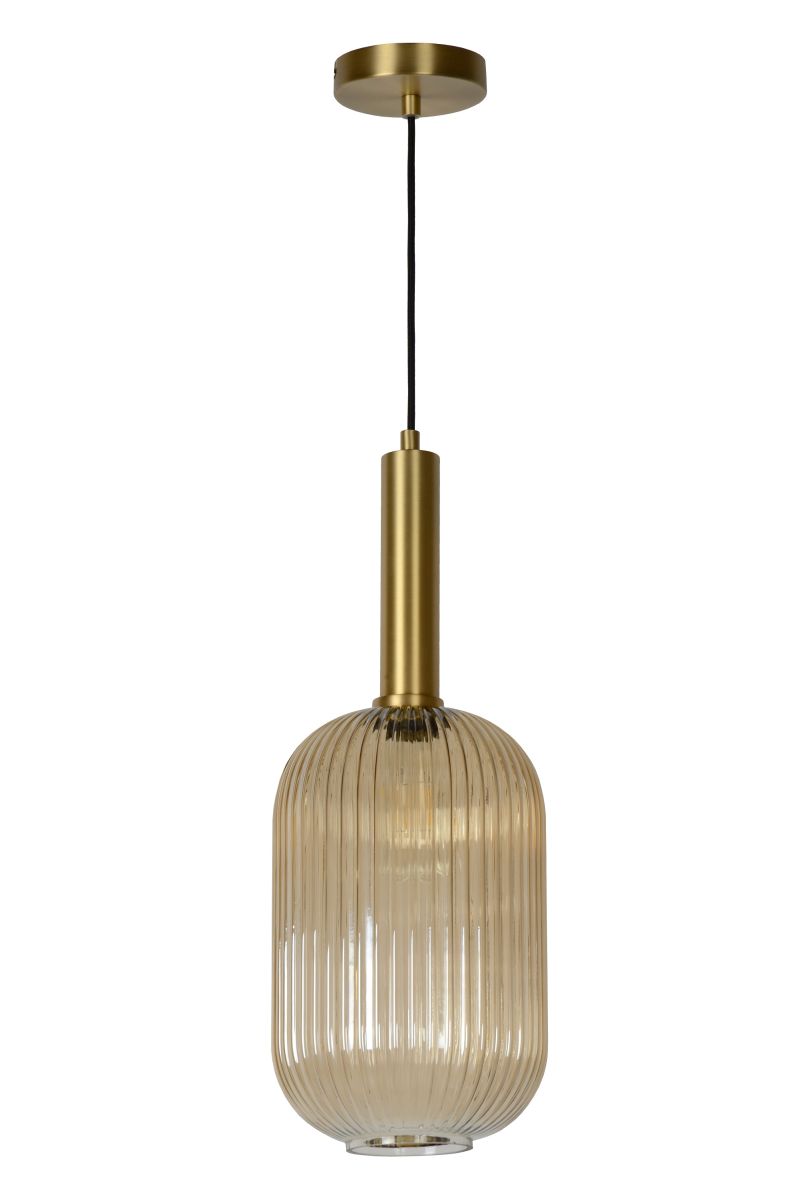 Lucide MALOTO - Závesné svietidlo - Ø 20 cm - 1xE27 - Jantárová